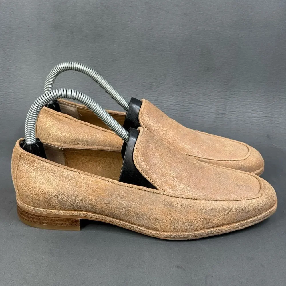 DONALD J PLINER Tamryn leather Beige gold slip on loafer shoes womens size 6.5